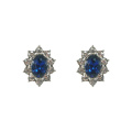 Bule Crystal Royal Princess Stud Earrings